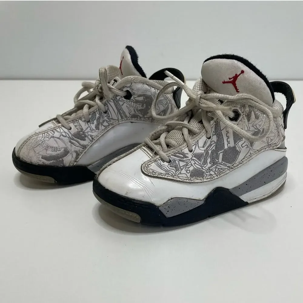Air Jordan Dub Zero‎ Hi-Top Lace Up Sneakers White Cement Toddler Size 8C 311072